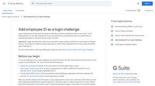 
                            8. Add employee ID as a login challenge - G Suite Admin Help