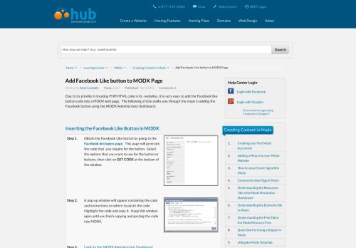
                            11. Add Facebook Like button to MODX Page | Web Hosting Hub