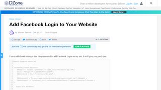 
                            10. Add Facebook Login to Your Website - DZone