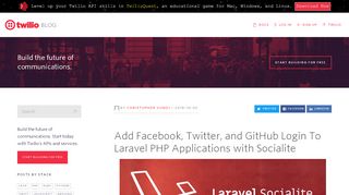 
                            4. Add Facebook, Twitter, and GitHub Login To Laravel with Socialite ...