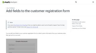 
                            7. Add fields to the customer registration form · Shopify Help Center