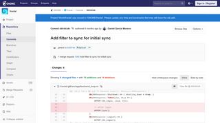 
                            6. Add filter to sync for initial sync (889383db) · Commits · GNOME ...