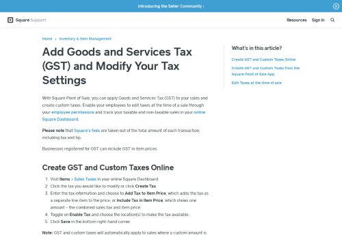 
                            13. Add Goods and Services Tax (GST) and Modify Your Tax Settings ...