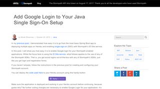 
                            6. Add Google Login to Your Java Single Sign-On Setup - Stormpath