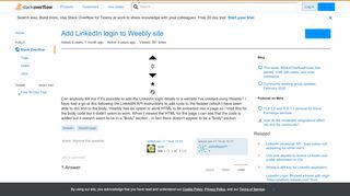 
                            7. Add LinkedIn login to Weebly site - Stack Overflow