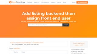
                            11. Add listing backend then assign front end user - GeoDirectory Support