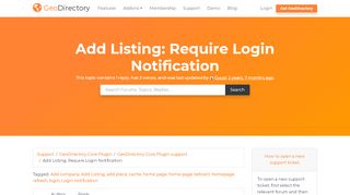 
                            12. Add Listing: Require Login Notification - GeoDirectory Support
