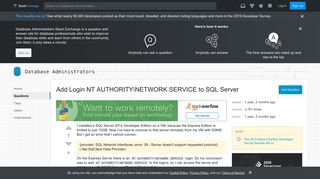 
                            1. Add Login NT AUTHORITY\NETWORK SERVICE to SQL Server - Database ...