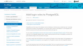 
                            8. Add login roles to PostgreSQL—Help | ArcGIS Desktop