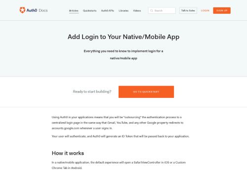 
                            6. Add Login to Your Native/Mobile App - Auth0