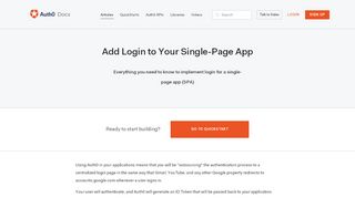 
                            2. Add Login to Your Single-Page App - Auth0