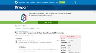 
                            12. Add new sign-in providers (Orkut, Salesforce, VZ-Netwerke) - Drupal