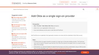 
                            6. Add Okta as a single sign-on provider - PureCloud ...