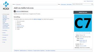 
                            10. Add-on:Addic7ed.com - Official Kodi Wiki