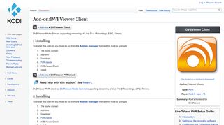 
                            9. Add-on:DVBViewer Client - Official Kodi Wiki