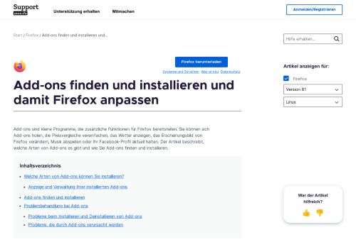 
                            4. Add-ons finden und installieren und damit Firefox anpassen | Hilfe zu ...