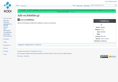 
                            10. Add-on:Subtitles.gr - Official Kodi Wiki