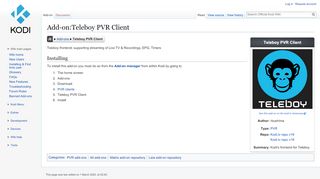 
                            3. Add-on:Teleboy PVR Client - Official Kodi Wiki