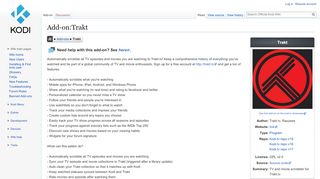 
                            8. Add-on:Trakt - Official Kodi Wiki