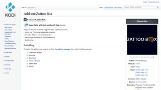 
                            6. Add-on:Zattoo Box - Official Kodi Wiki