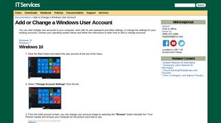 
                            7. Add or Change a Windows User Account | IT Services - NMU