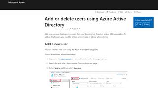 
                            10. Add or delete users - Azure Active Directory | Microsoft Docs