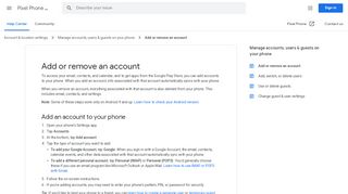 
                            10. Add or remove an account - Pixel Phone Help - Google Support