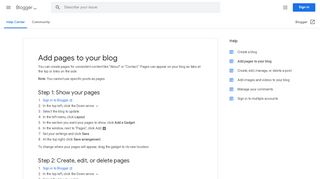 
                            6. Add pages to your blog - Blogger Help - Google Support