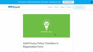 
                            6. Add Privacy Policy Checkbox in Registration Form - WPBrigade