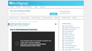 
                            7. Add Registration Questions : RunSignUp Helpdesk