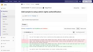 
                            10. Add sample to setup admin rights authentification (de8d398f ...