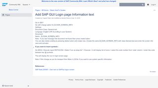 
                            6. Add SAP GUI Login page Information text - Basis Corner - SCN Wiki