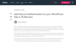 
                            11. Add Secure Authentication to your WordPress Site in ... - Okta Developer