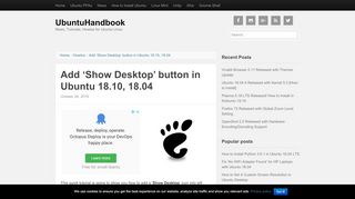 
                            13. Add 'Show Desktop' button in Ubuntu 18.10, 18.04 | UbuntuHandbook