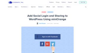 
                            13. Add Social Login and Sharing to WordPress Using miniOrange