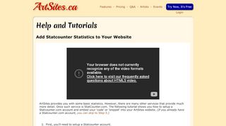 
                            11. Add Statcounter Statistics to Your Website - ArtSites.ca