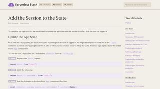 
                            7. Add the Session to the State | Serverless Stack