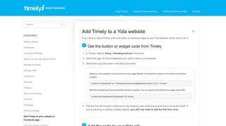 
                            8. Add Timely to a Yola website - Timely Help Docs