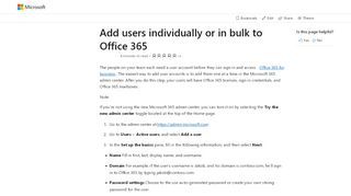 
                            9. Add users individually or in bulk to Office 365 - Admin Help | Microsoft ...