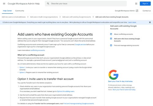 
                            9. Add users who have existing Google Accounts - G Suite Admin Help
