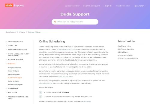 
                            6. Add vCita Online Scheduling – Duda Support