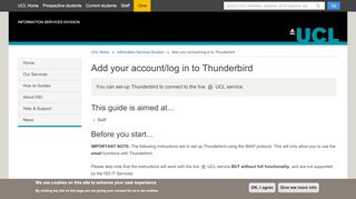 
                            11. Add your account/log in to Thunderbird | Information Services Division ...