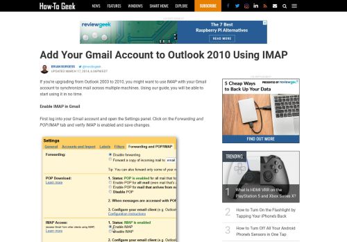 
                            6. Add Your Gmail Account to Outlook 2010 Using IMAP - How-To Geek