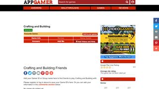 
                            11. Add your id to find friends on Crafting and Building on AppGamer.com
