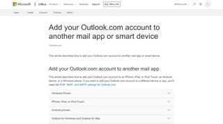 
                            3. Add your Outlook.com account to another mail app - Outlook