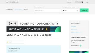 
                            8. Adding a Domain Alias in G Suite - Media Temple