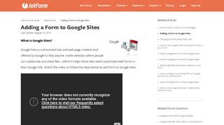 
                            10. Adding a Form to Google Sites - JotForm