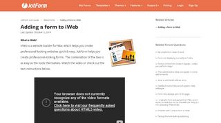 
                            11. Adding a form to iWeb - JotForm