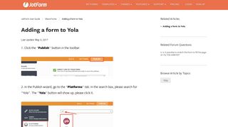 
                            11. Adding a form to Yola - JotForm
