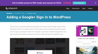 
                            11. Adding a Google+ Sign-In to WordPress - SitePoint